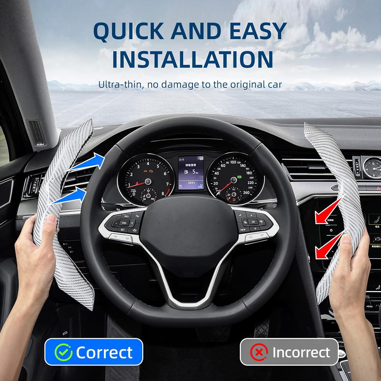 Cubierta de Volante RYCELYSIAN Universal Antideslizante Blanca