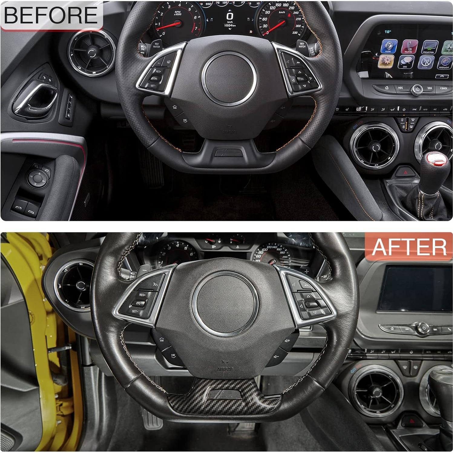 Cubierta de Volante de Fibra de Carbono RT-TCZ para Chevrolet Camaro 2016-2022