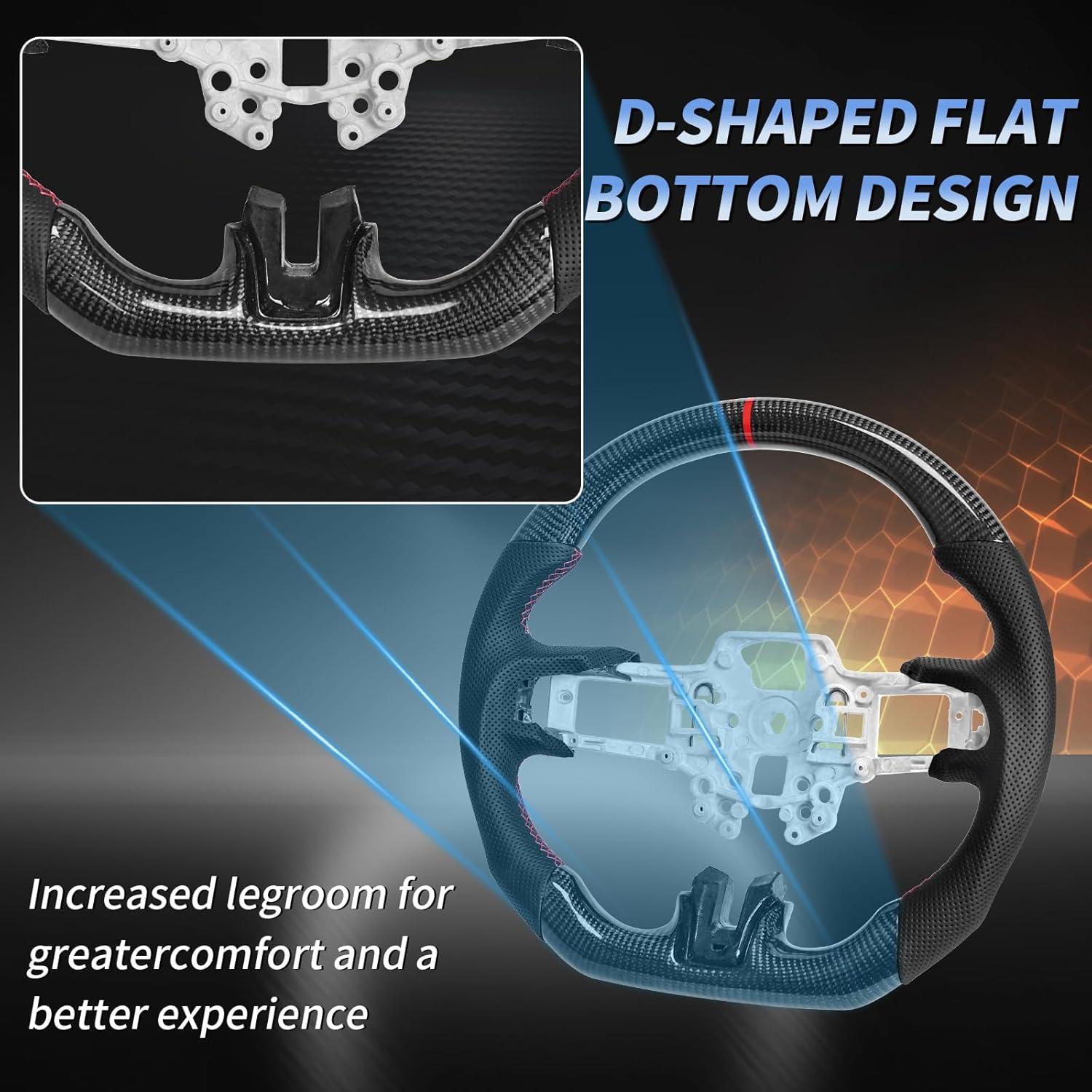 Volante de fibra de carbono EASSAFEX para Mustang 2018-2021