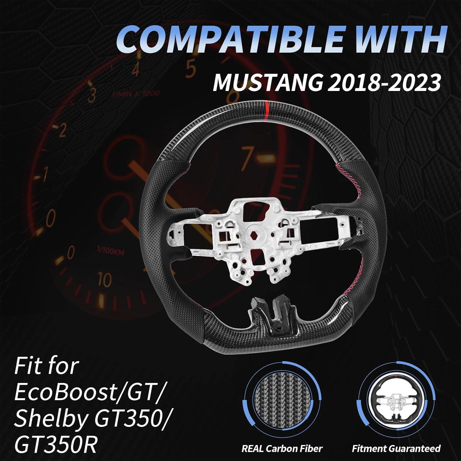 Volante de fibra de carbono EASSAFEX para Mustang 2018-2021