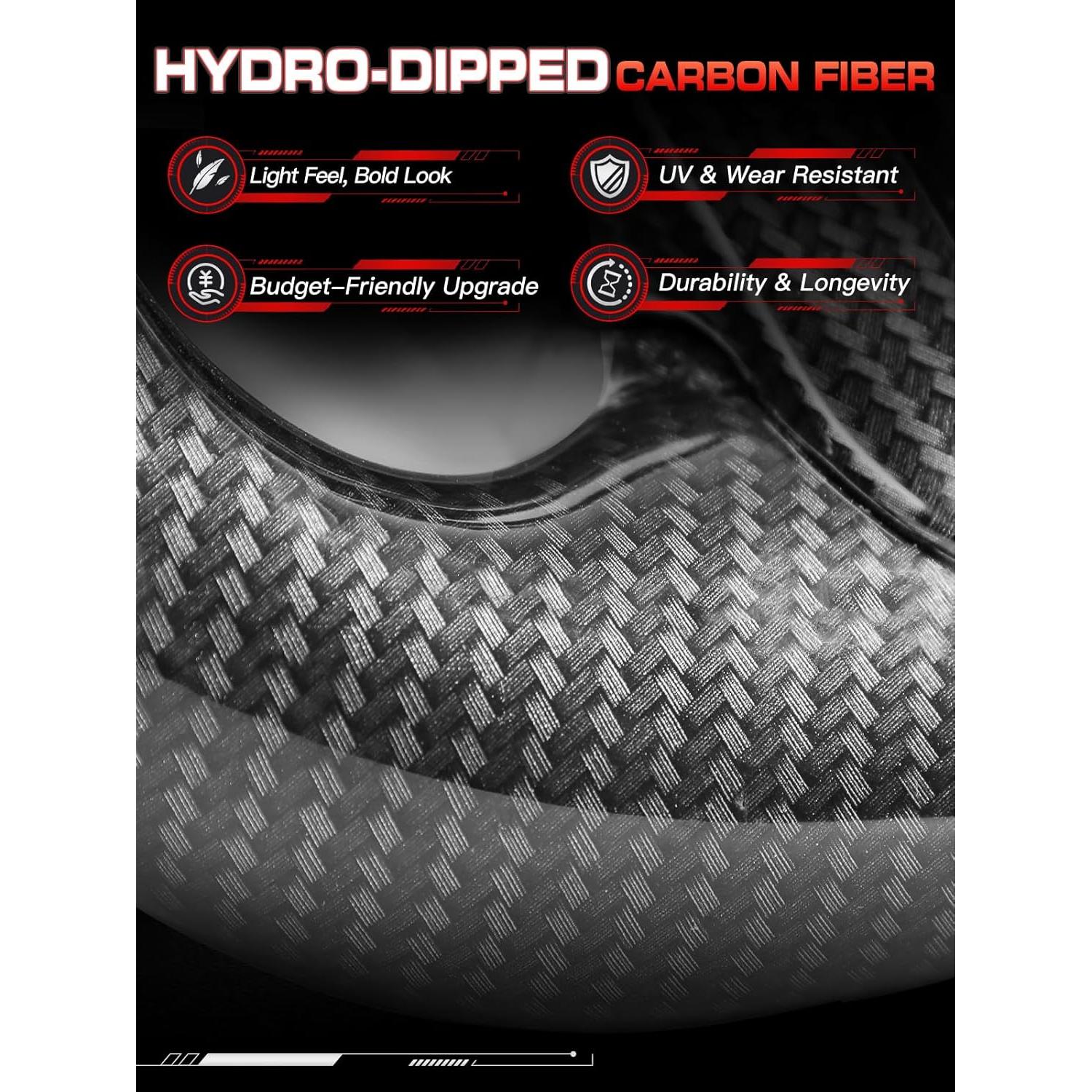 Volante D-shaped TESFEEL para Ford Mustang 2024-2025 Fibra de Carbono