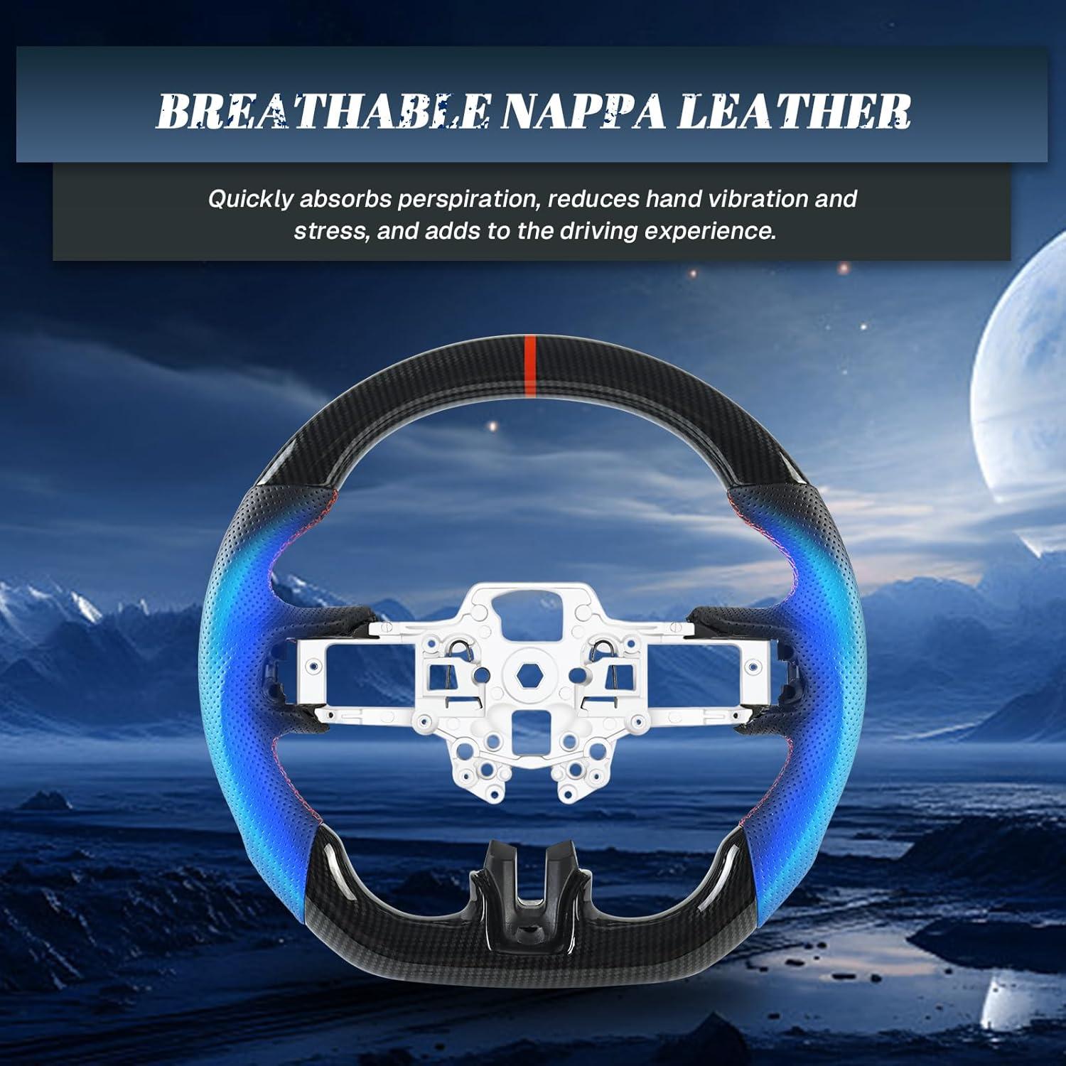 Volante D-shaped VOONKE Fibra de Carbono Hidro-Dip Mustang 2018-2023