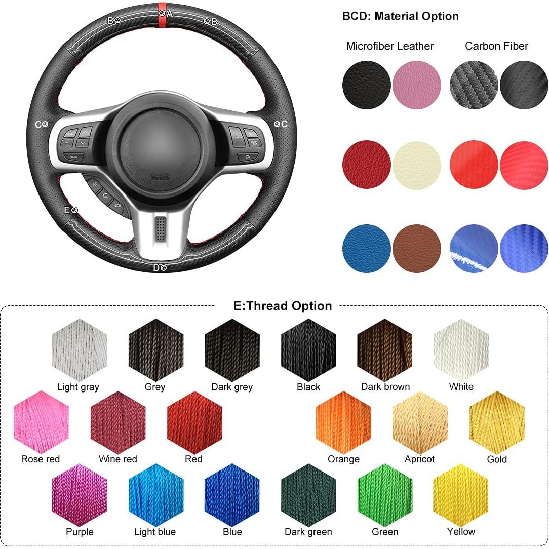 Funda de Volante MEWANT para Mitsubishi Lancer EVO X 2008-2015