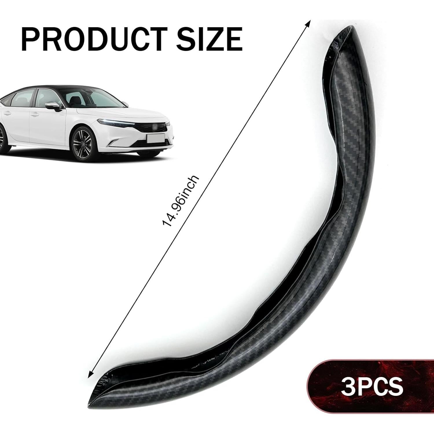 Cubierta de Volante de Coche Arwrilt 3 PCS Fibra Carbono Negra