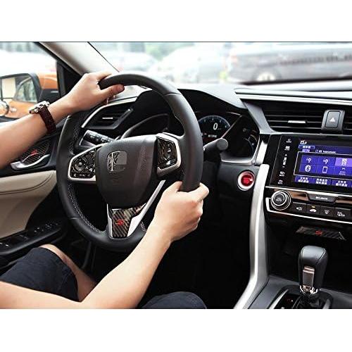 Cubierta de Volante de Fibra de Carbono AJLOTMO para Honda Civic 2016-2021