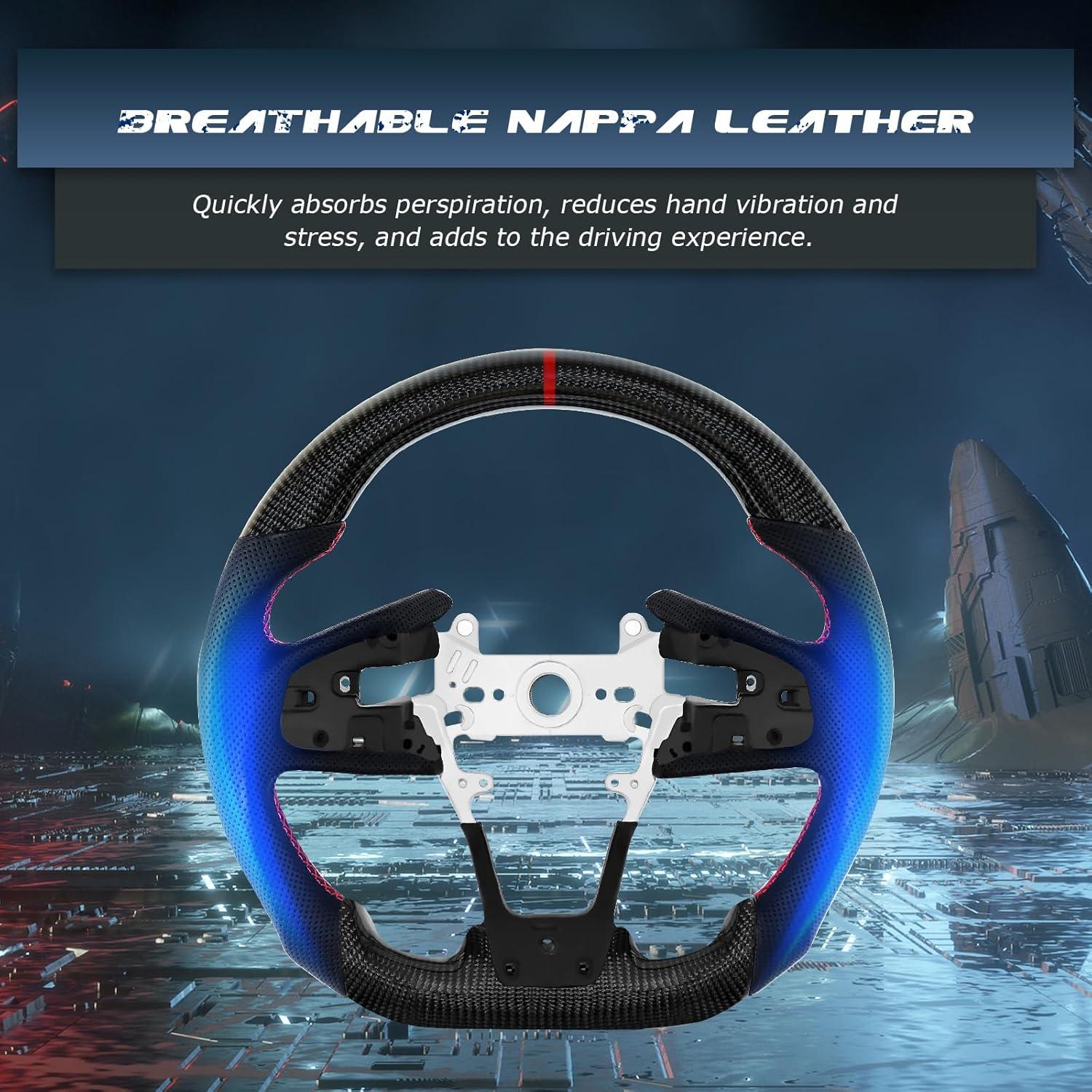 Volante de dirección VOONKE fibra de carbono Honda Civic 2016-2021