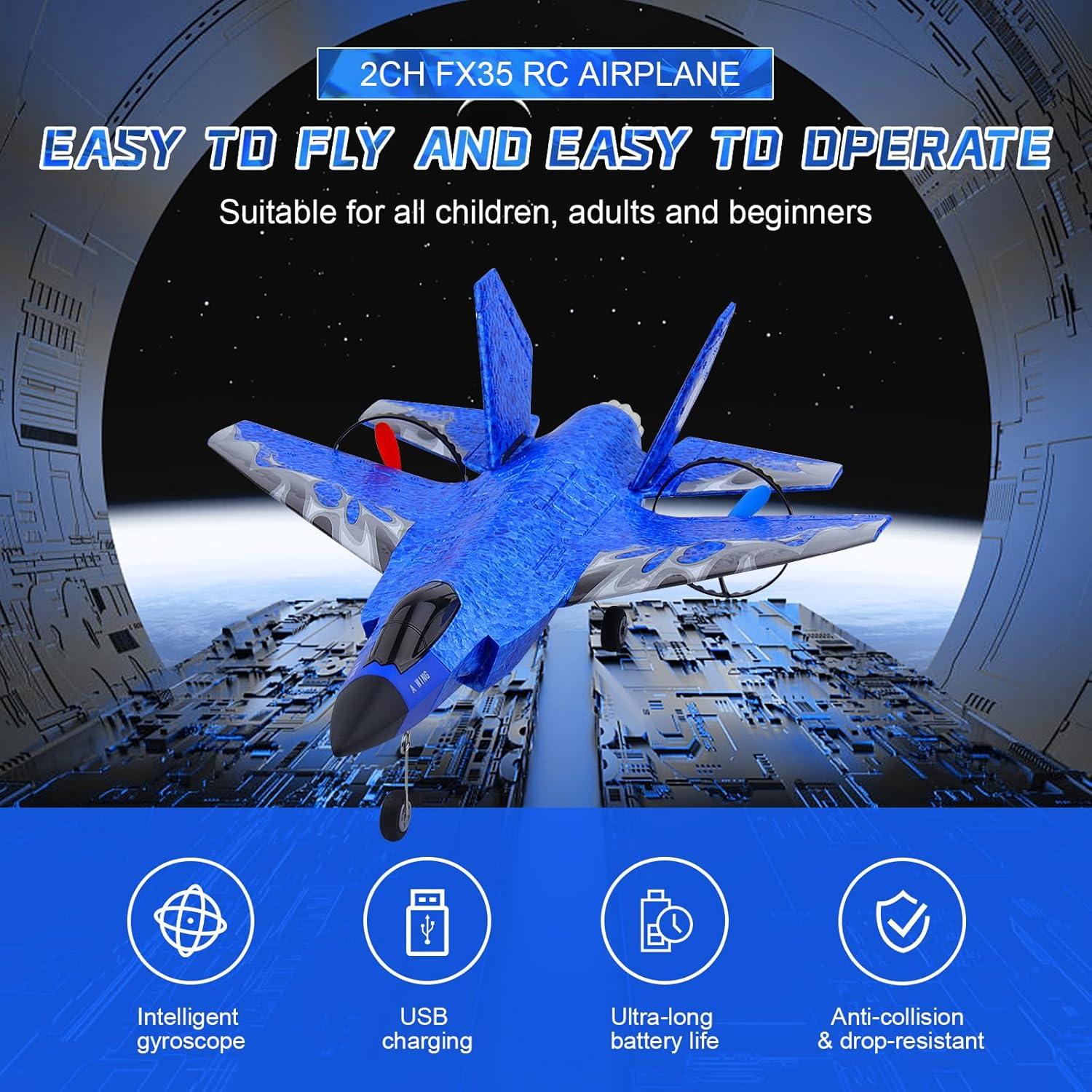 Avión RC Beffkkip HW39 2CH Control Remoto Azul