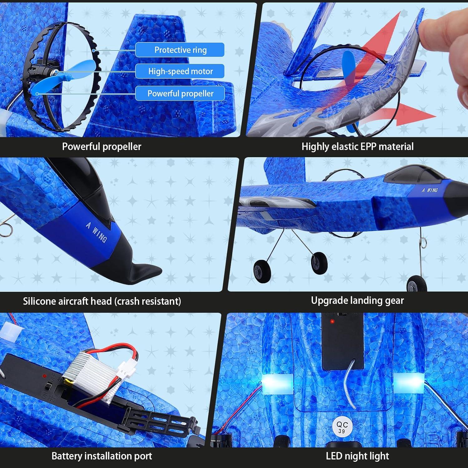 Avión RC Beffkkip HW39 2CH Control Remoto Azul