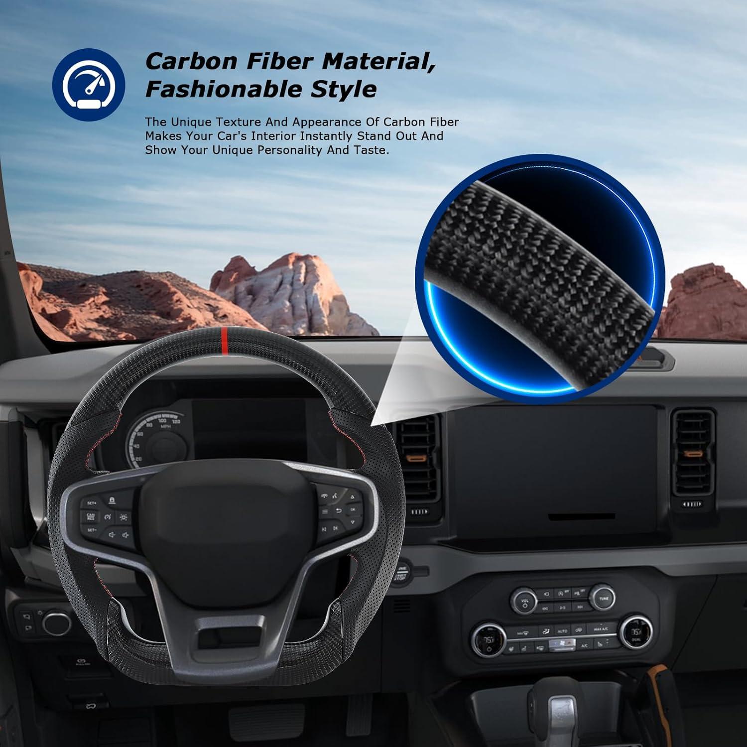 Volante de fibra de carbono VOONKE VKRC-FB para Ford Bronco 2021-2023