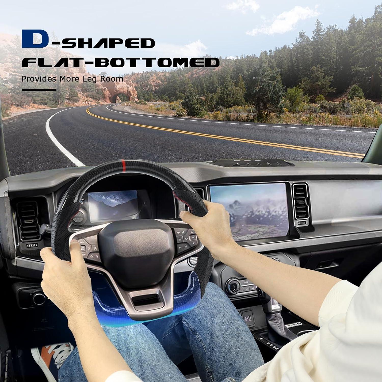 Volante de fibra de carbono VOONKE VKRC-FB para Ford Bronco 2021-2023