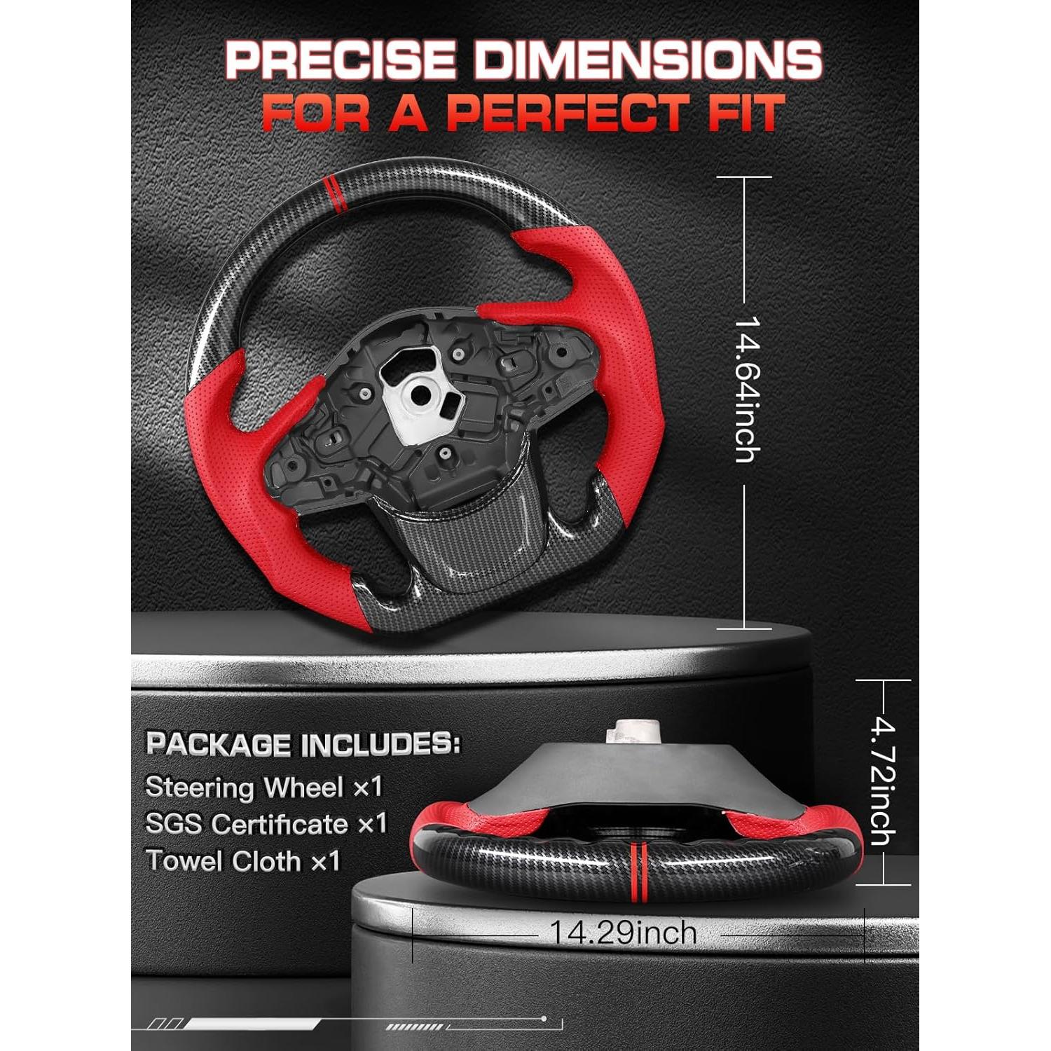 Volante D-Shaped TESFEEL de Fibra de Carbono para Toyota Supra 2019-2024