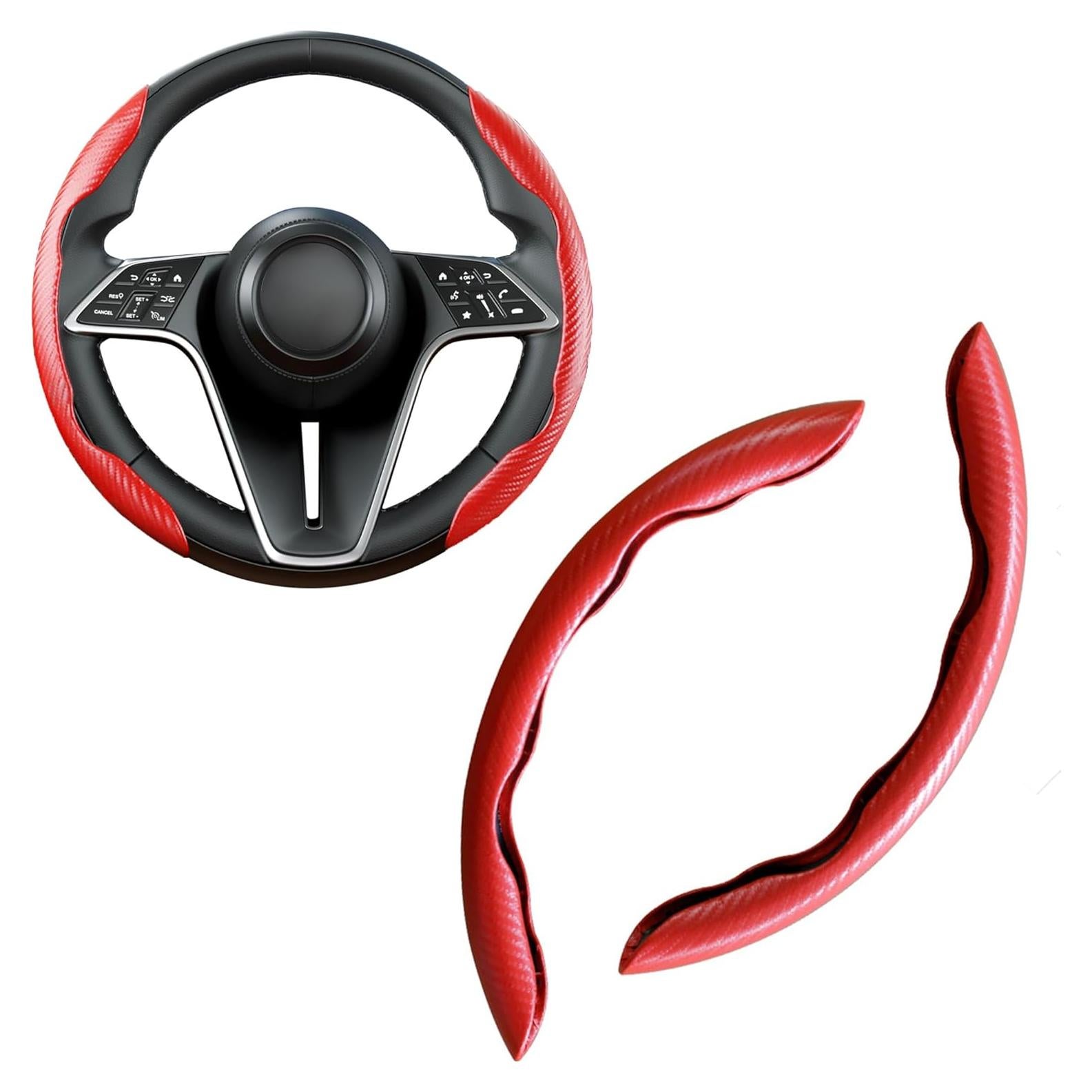 Cubierta de Volante Antideslizante LevChall Rojo 2 Piezas