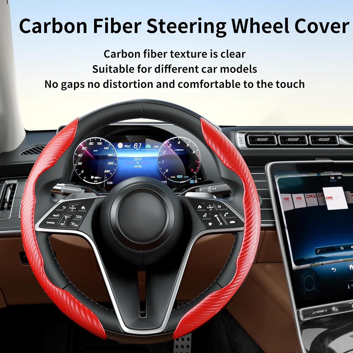 Cubierta de Volante Antideslizante LevChall Rojo 2 Piezas