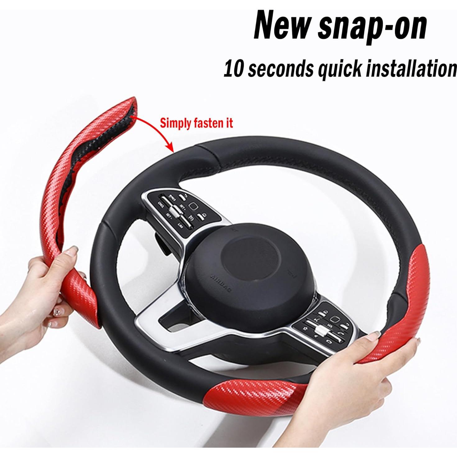 Cubierta de Volante Antideslizante LevChall Rojo 2 Piezas