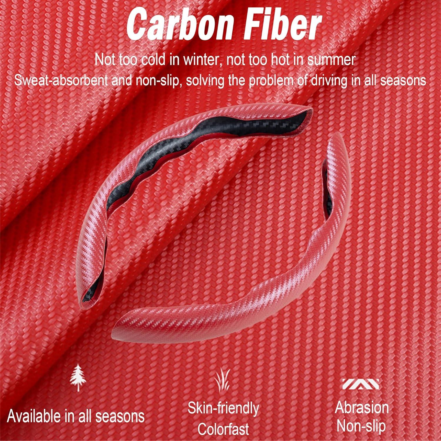 Cubierta de Volante Antideslizante LevChall Rojo 2 Piezas