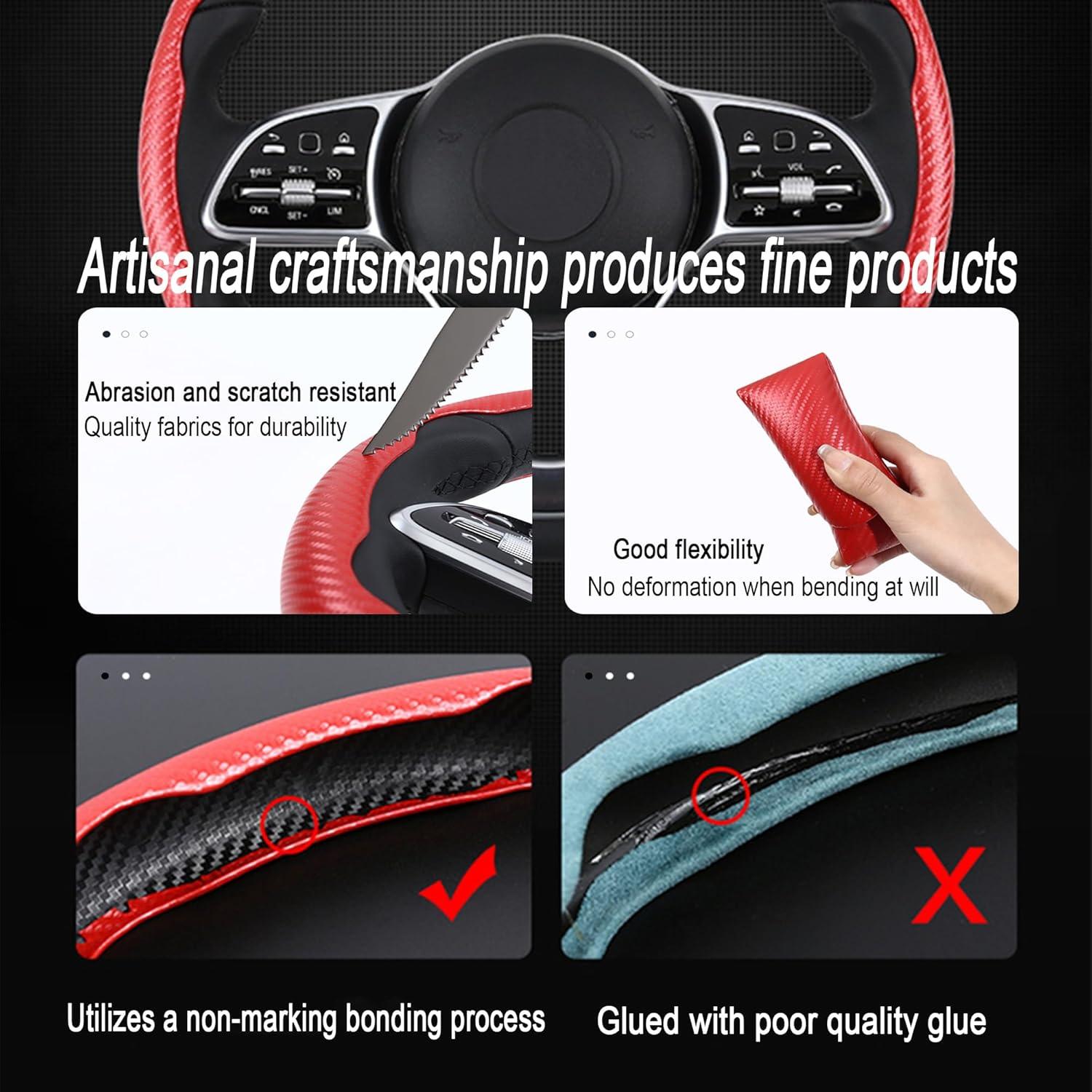 Cubierta de Volante Antideslizante LevChall Rojo 2 Piezas