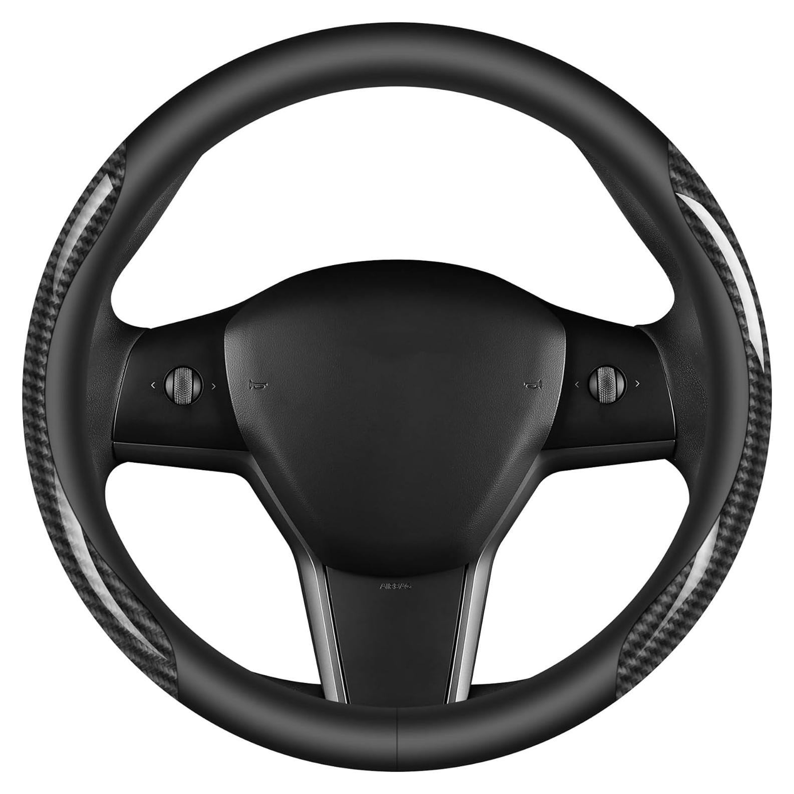 Cubierta de Volante de Coche GOHI YANDA 15" Cuero Nappa Negro