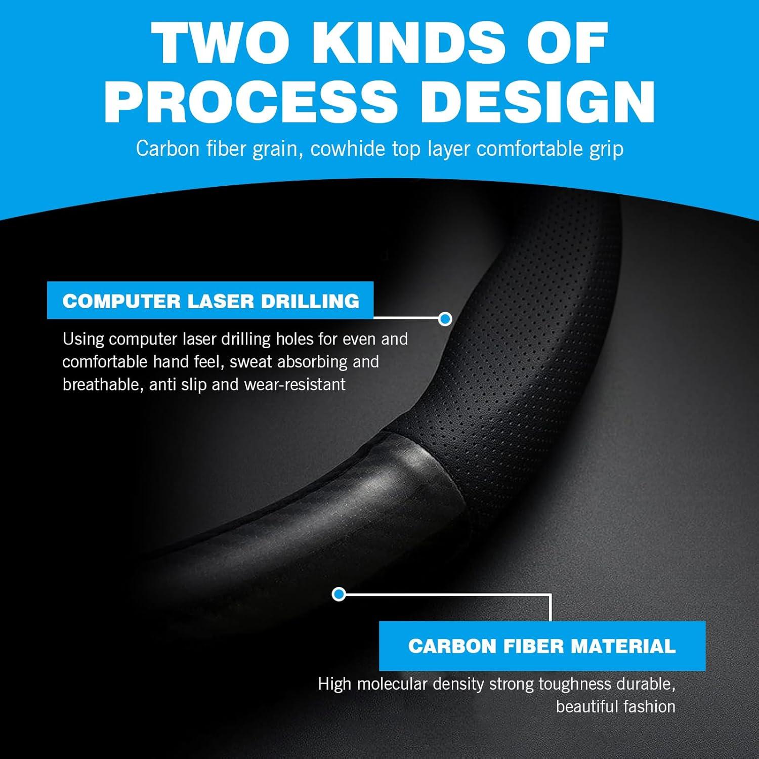 Cubierta de Volante DACIRTY Antideslizante Fibra de Carbono