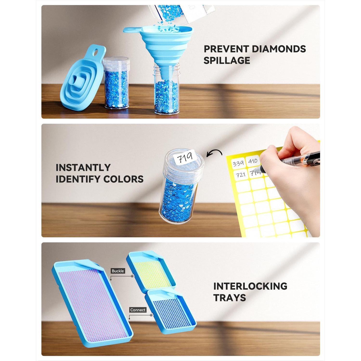 ARTDOT Kit de Almacenamiento para Pintura de Diamante 60 Slots