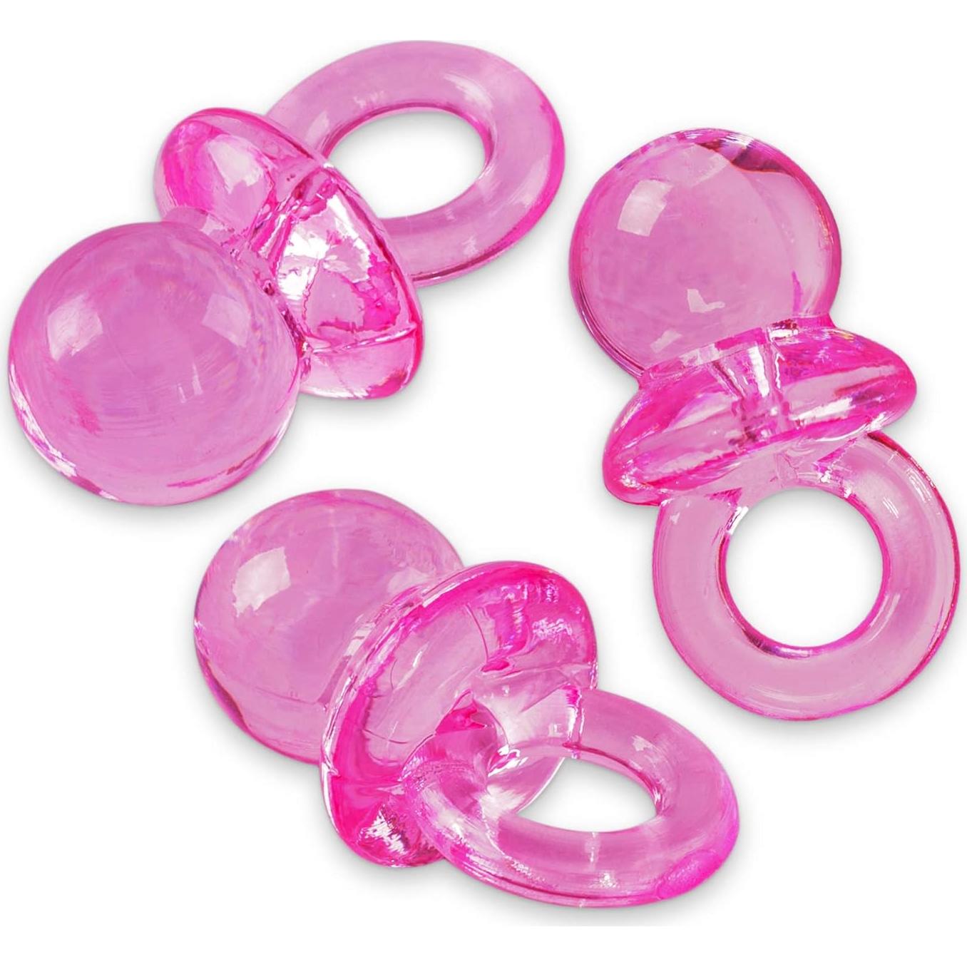 Mini Chupetes Acrílicos Super Z Outlet 144 Piezas Rosa