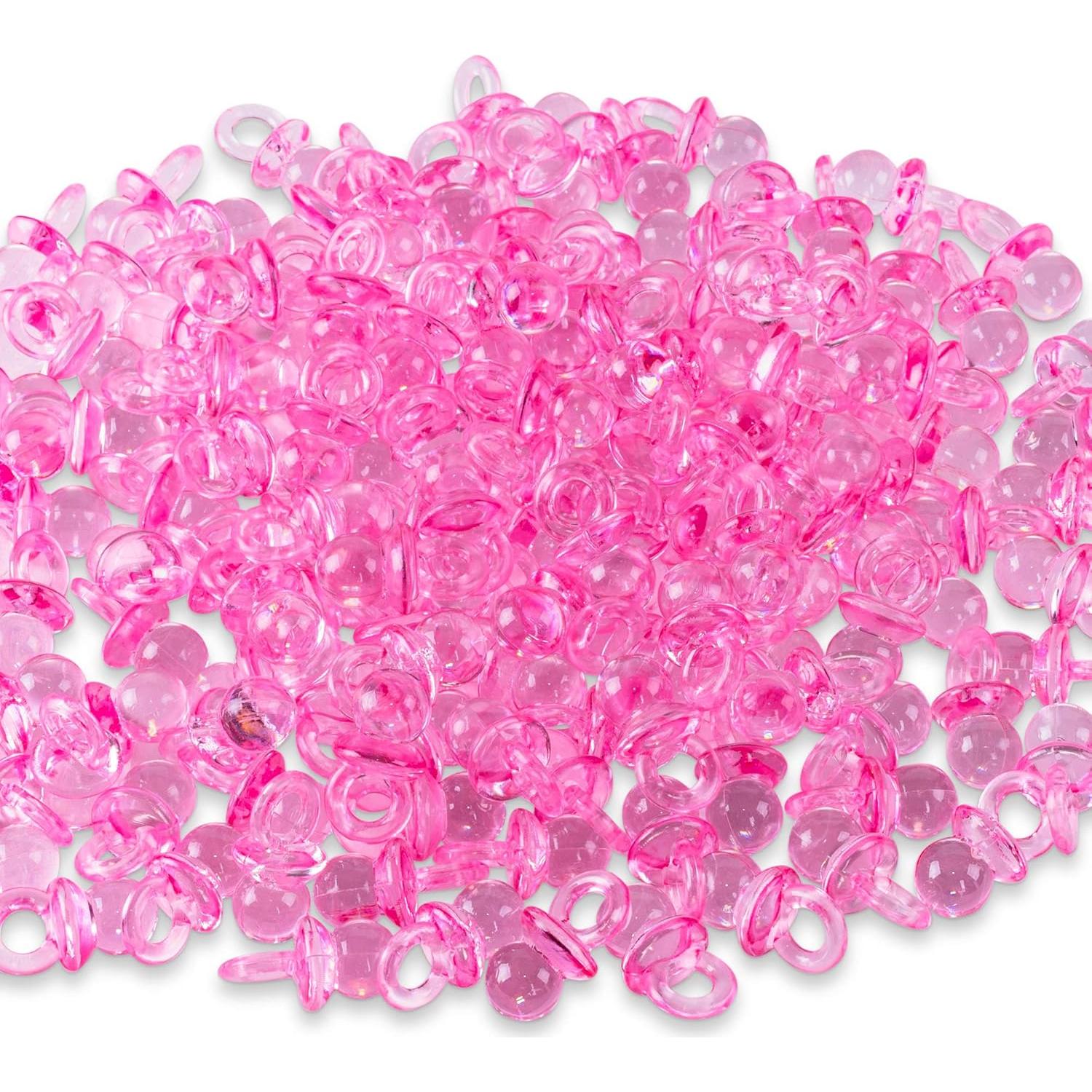 Mini Chupetes Acrílicos Super Z Outlet 144 Piezas Rosa