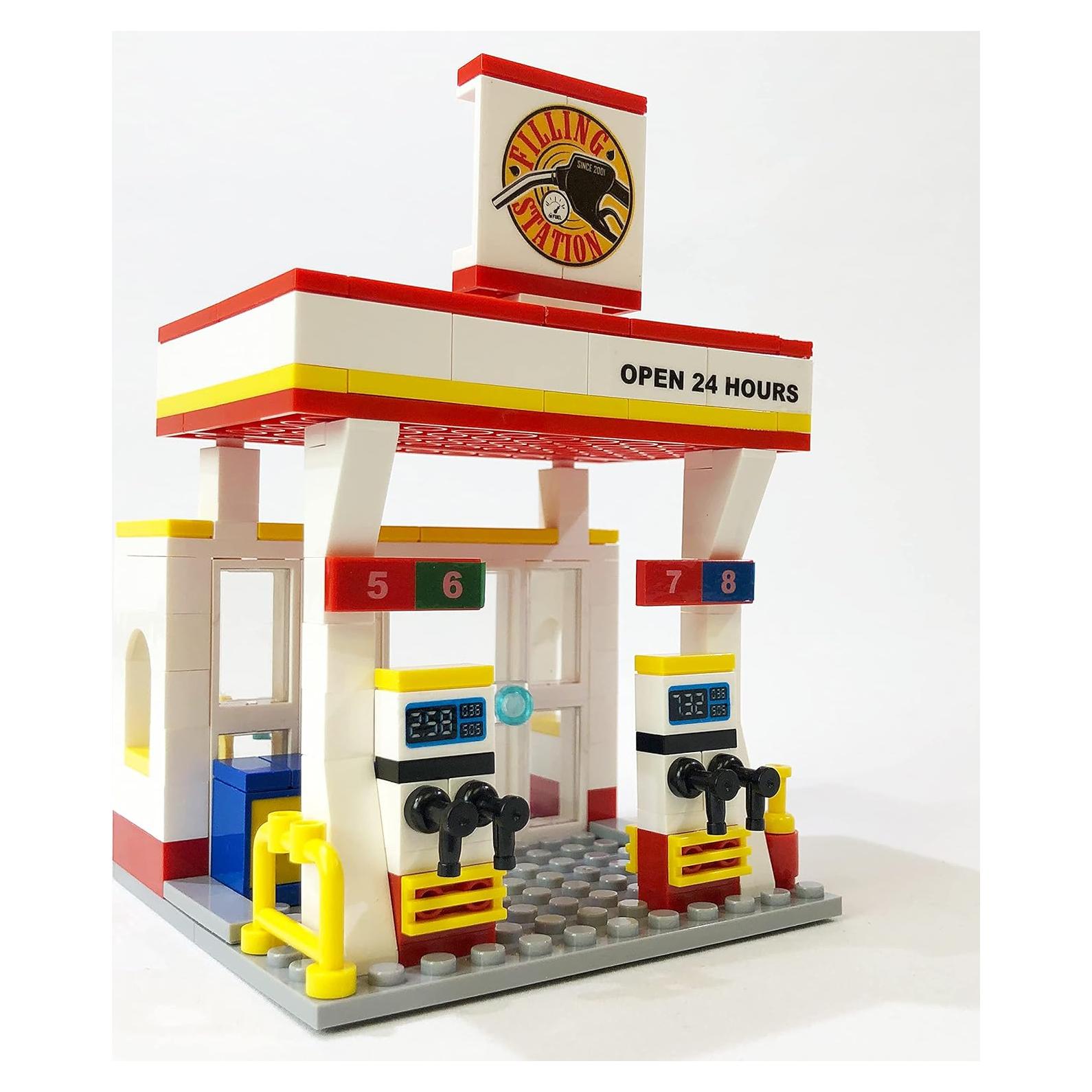 Juego de Bloques Mini Ciudad Estación de Combustible 146 Piezas