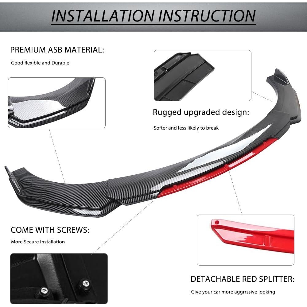 Kit Labio Parachoques Frontal Universal DREAMIZER Fibra Carbono