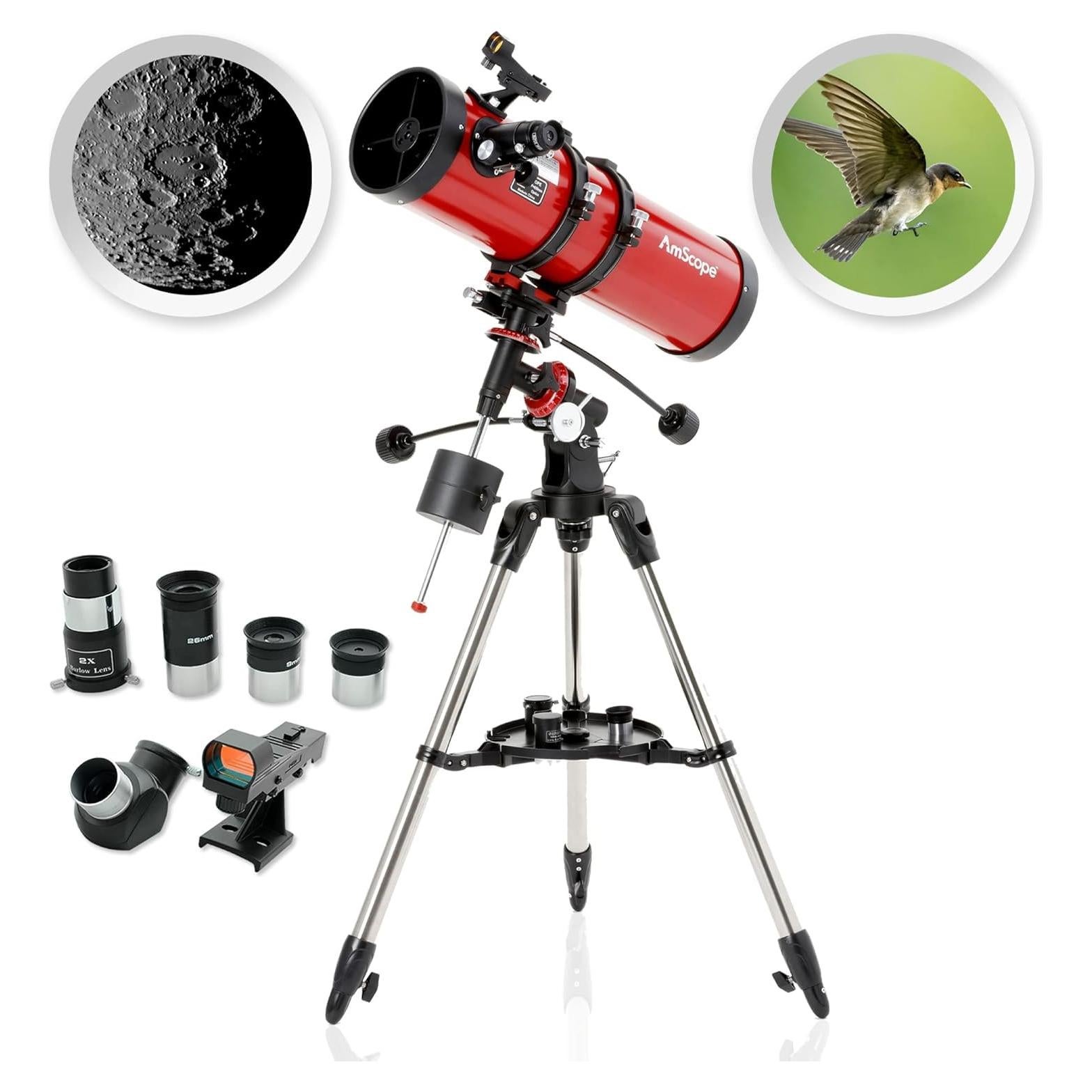 Telescopio Reflector AmScope 130mm Montura Ecuatorial