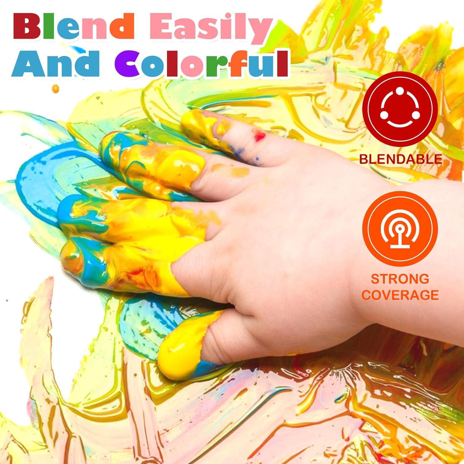 Set de Pintura de Dedos AROIC - 8 Colores Lavables 60 ml