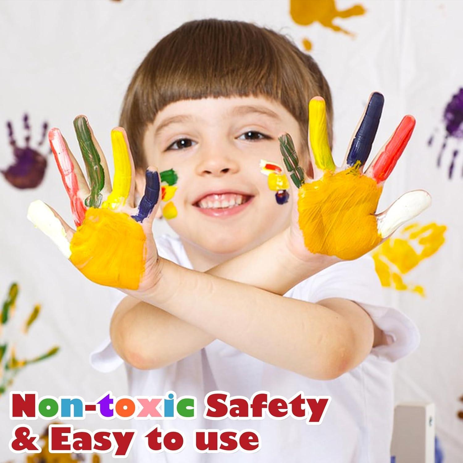 Set de Pintura de Dedos AROIC - 8 Colores Lavables 60 ml