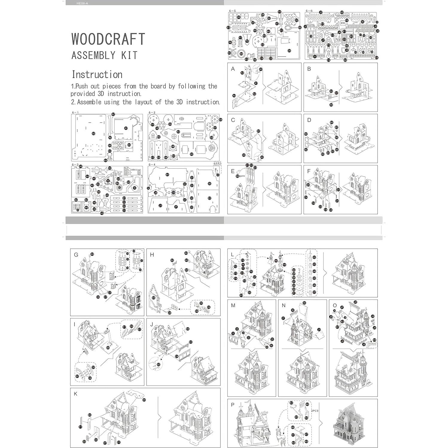 Rompecabezas 3D Wewinn Villa Fantástica 174 Piezas Madera