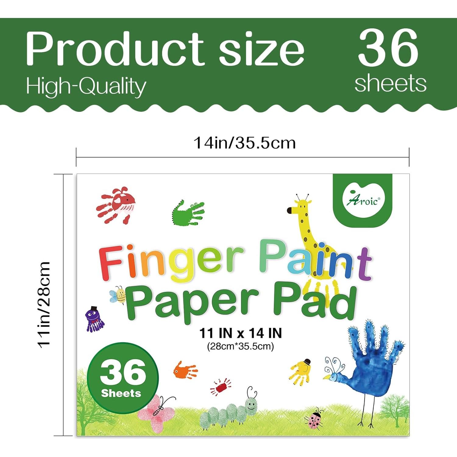 AROIC Bloc de Papel para Pintura con Dedos 36 Hojas 28x36 cm