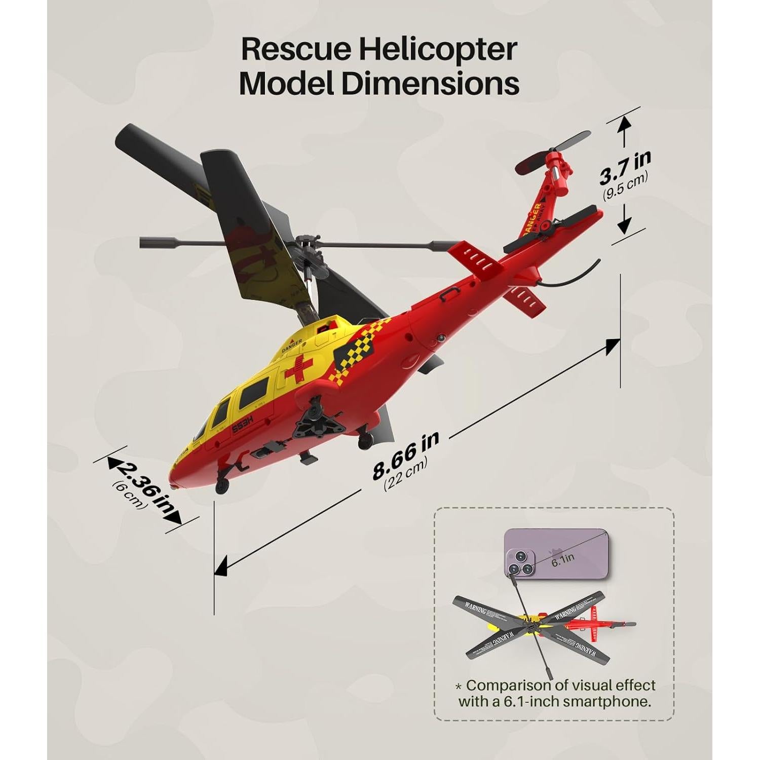 Helicóptero RC SYMA S53H Rescate Simulado 22x7x9.5 cm
