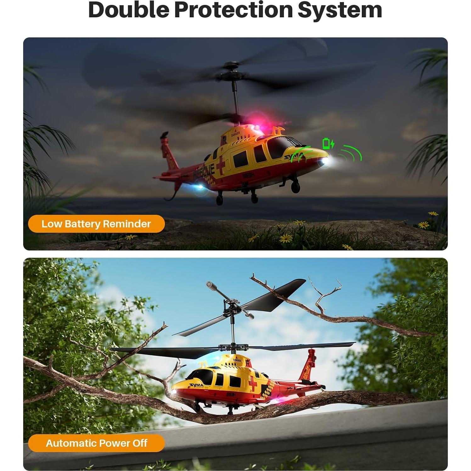 Helicóptero RC SYMA S53H Rescate Simulado 21.96x7.01cm