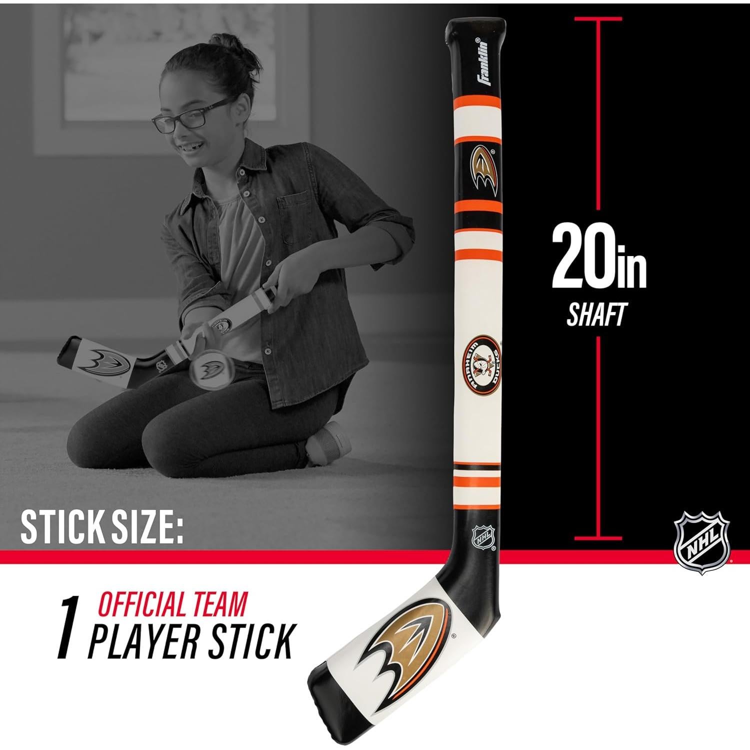 Conjunto Hockey Suave Franklin Sports Anaheim Ducks - 2 Palos