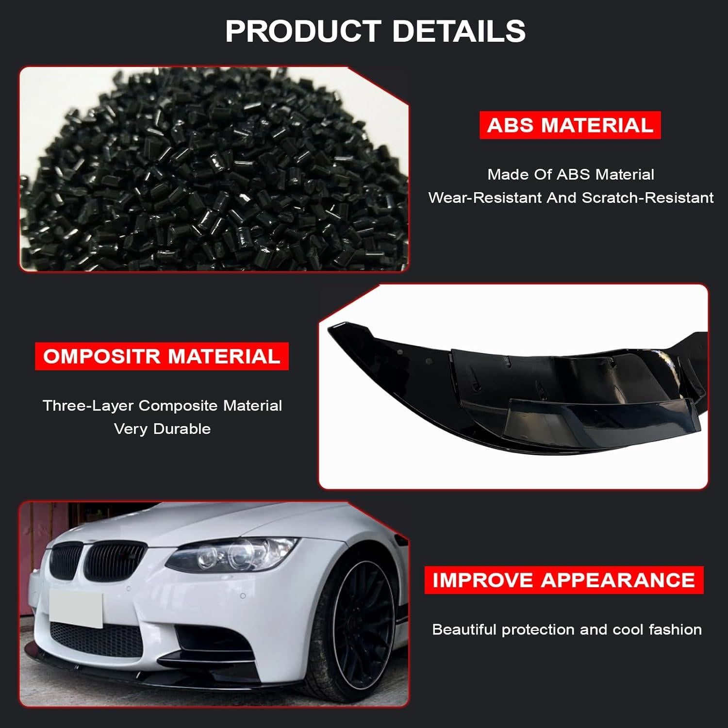 Labio Parachoques Frontal BMW E90 2006-2011 Estilo STP
