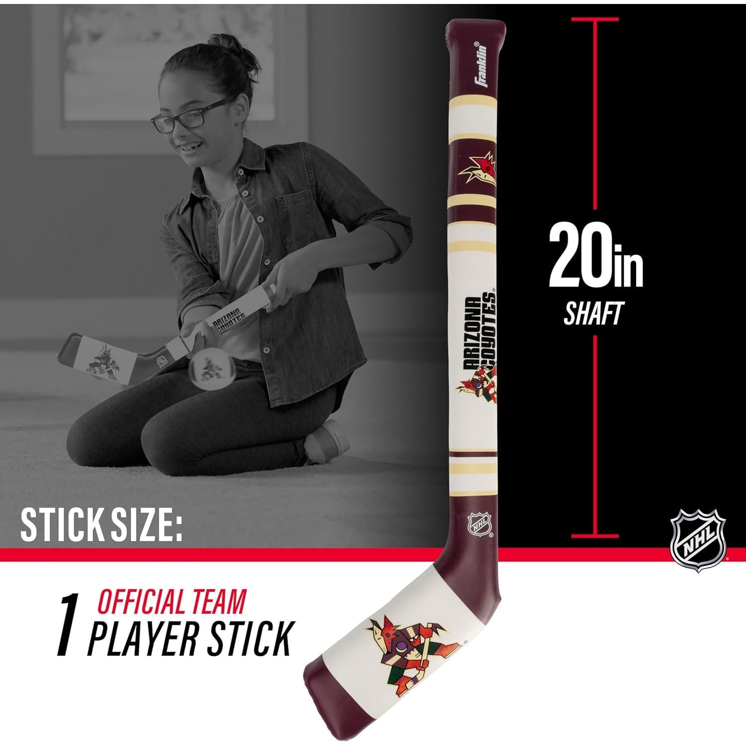 Conjunto Hockey Suave Franklin Sports Coyotes - 2 Palos y Pelota