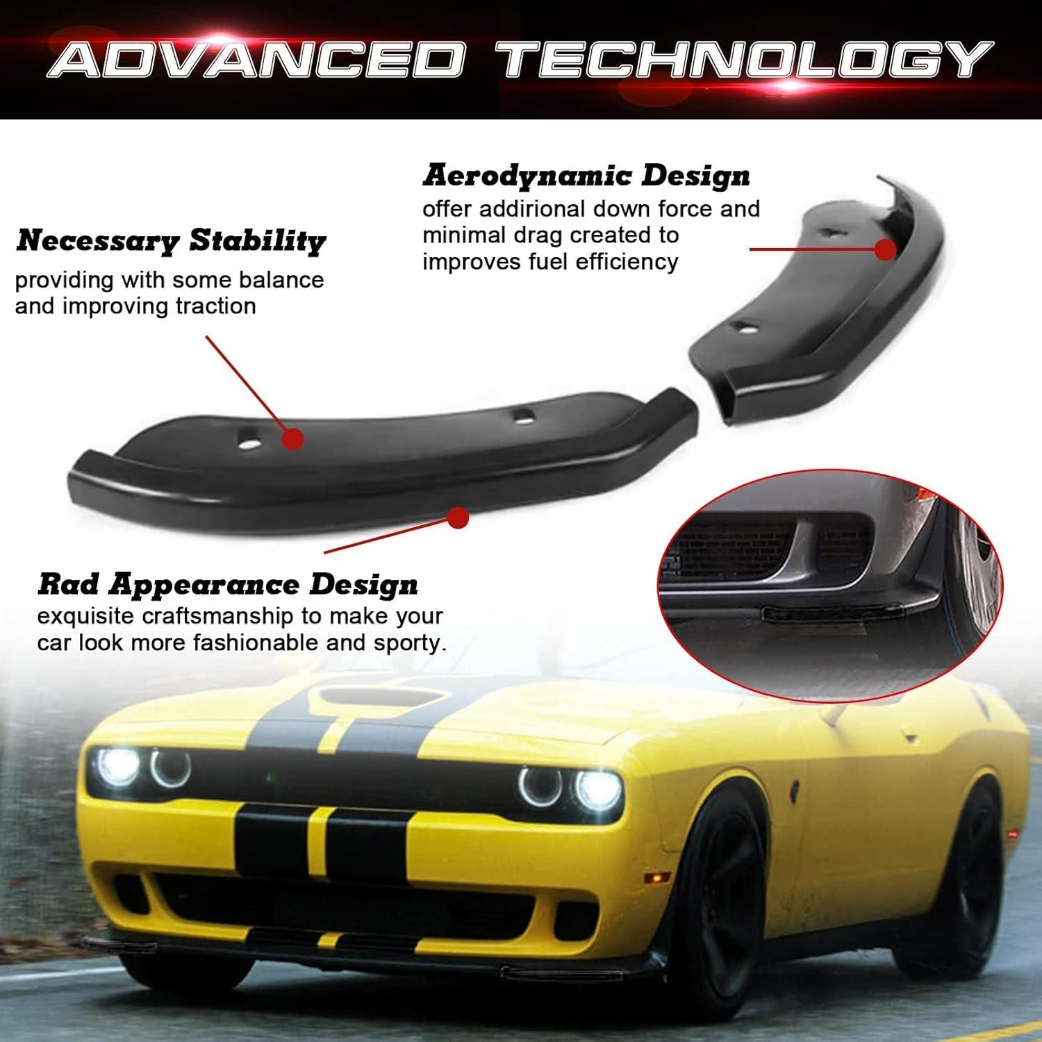Protector de Labio de Parachoques Xotic Tech para Dodge Challenger SRT Hellcat 2015-2024 Negro