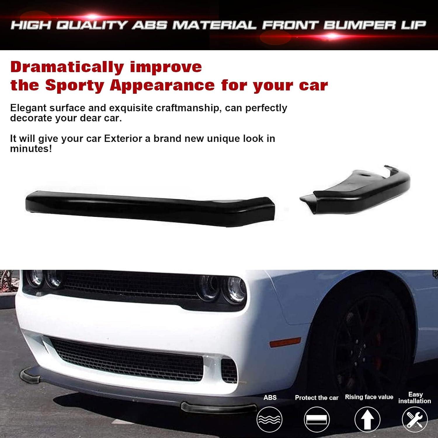 Protector de Labio de Parachoques Xotic Tech para Dodge Challenger SRT Hellcat 2015-2024 Negro