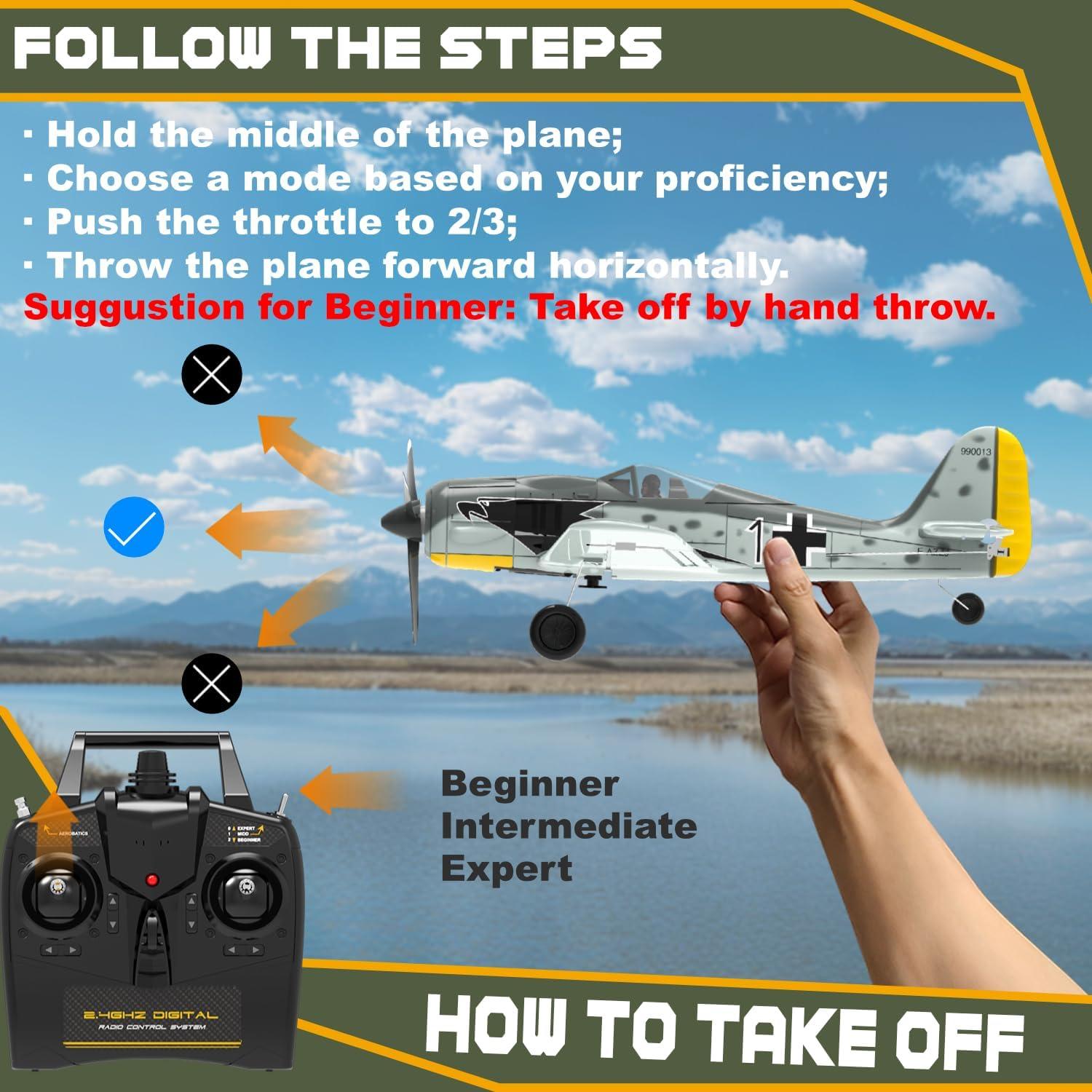 Avián RC ANBURI FW190 4 Canales con Estabilización