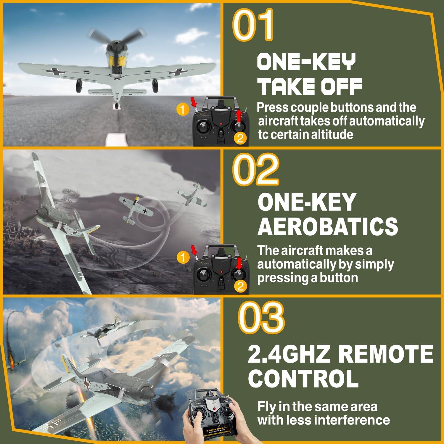 Avián RC ANBURI FW190 4 Canales con Estabilización