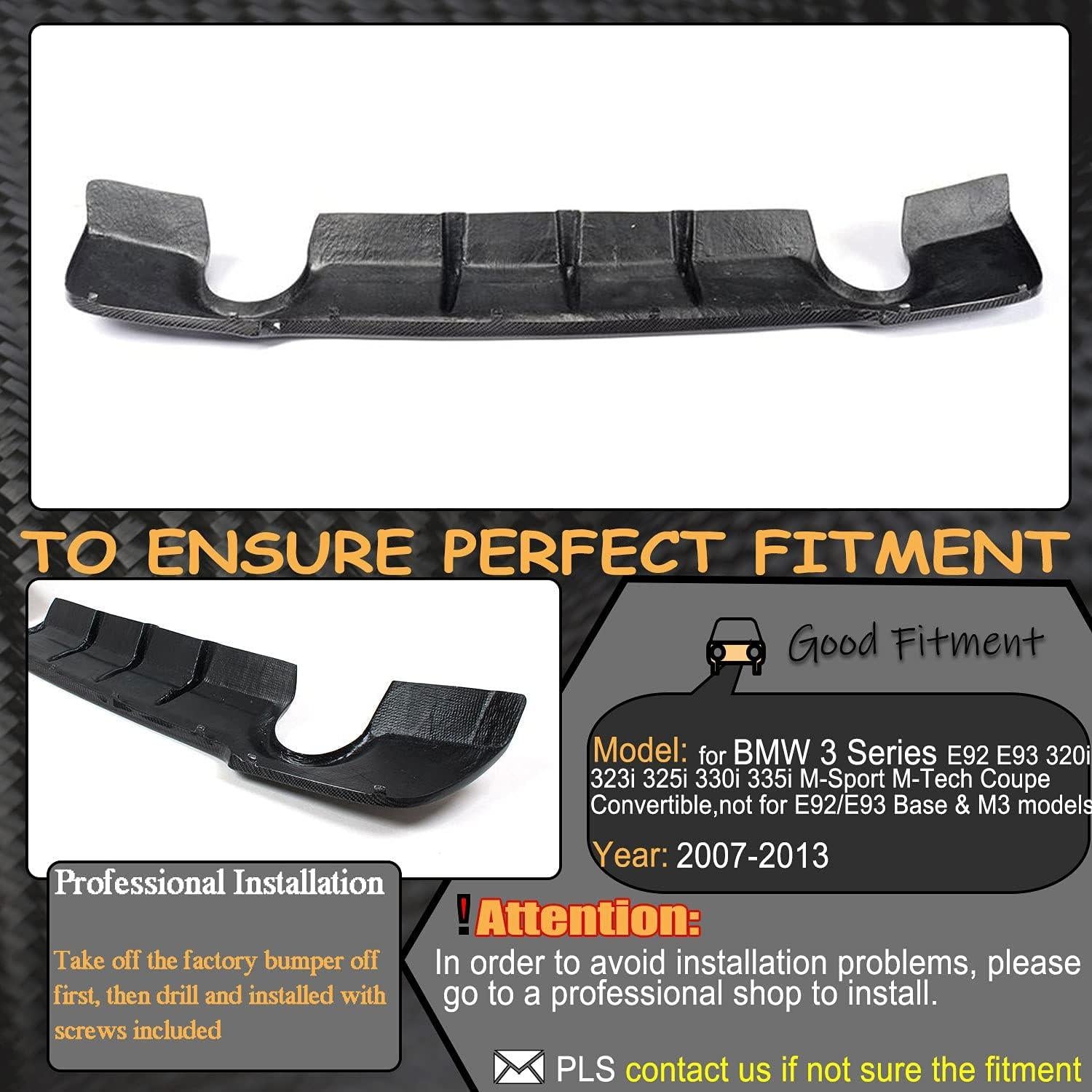 Difusor Trasero de Fibra de Carbono Kit Mcarcar para BMW E92 E93