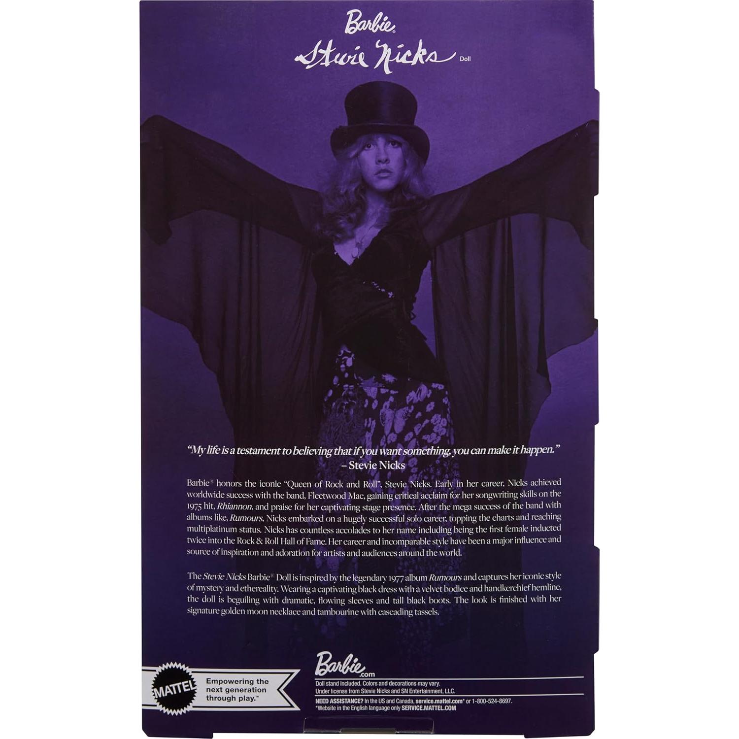 Muñeca Barbie Stevie Nicks Coleccionable con Vestido Negro