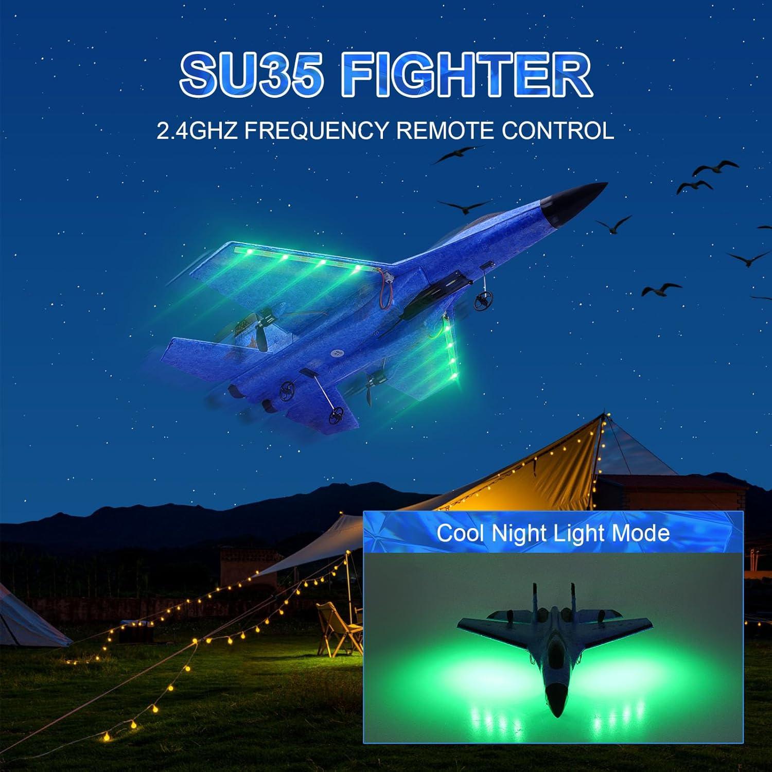 Avión RC Beffkkip FX620 2CH Luz LED Carga USB Azul