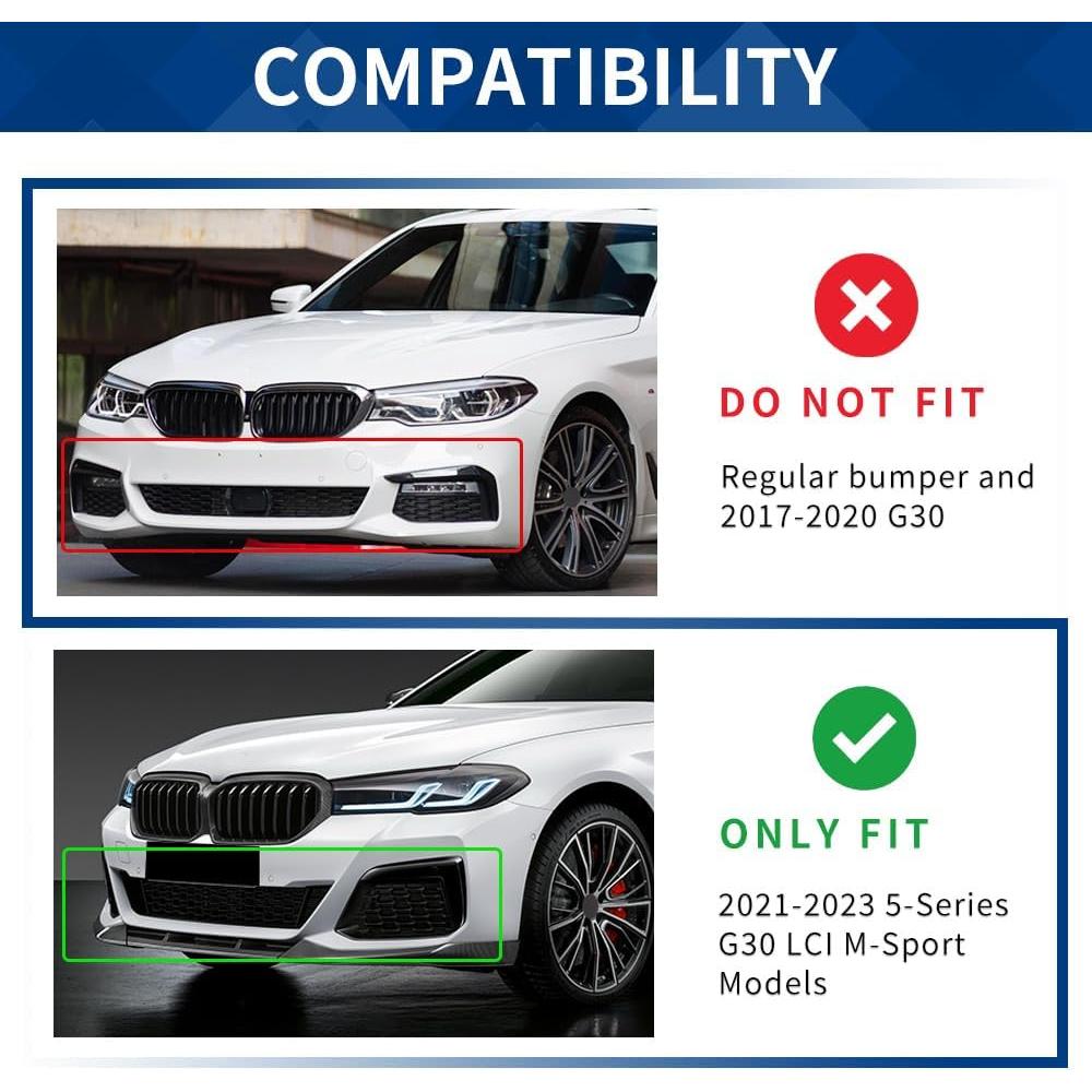 Labio Frontal BMW G30 LCI 2021-2023 M-Sport ABS Negro Brillante