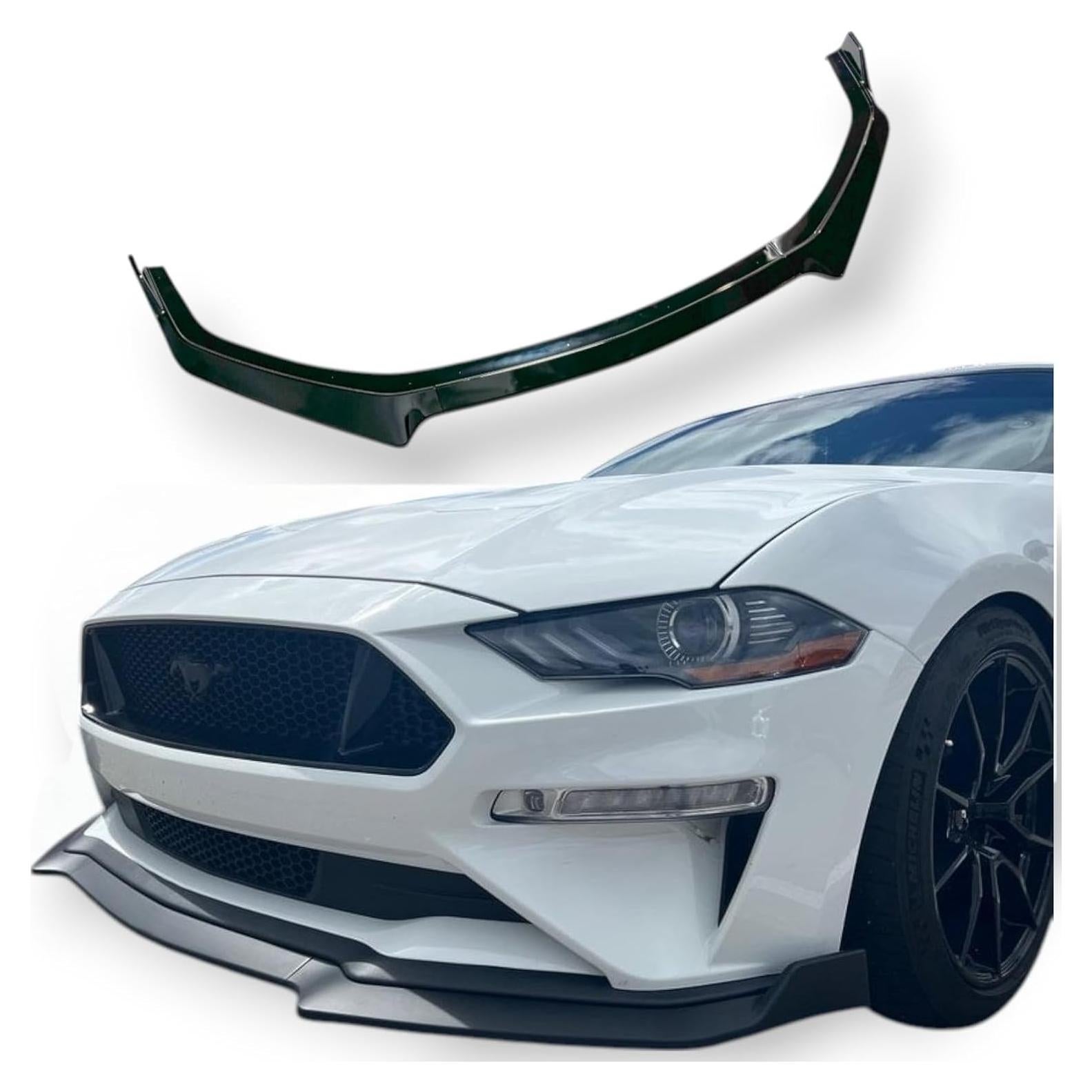 Spoiler Labio Frontal JSD para Mustang 2018-2023 Negro Brillante