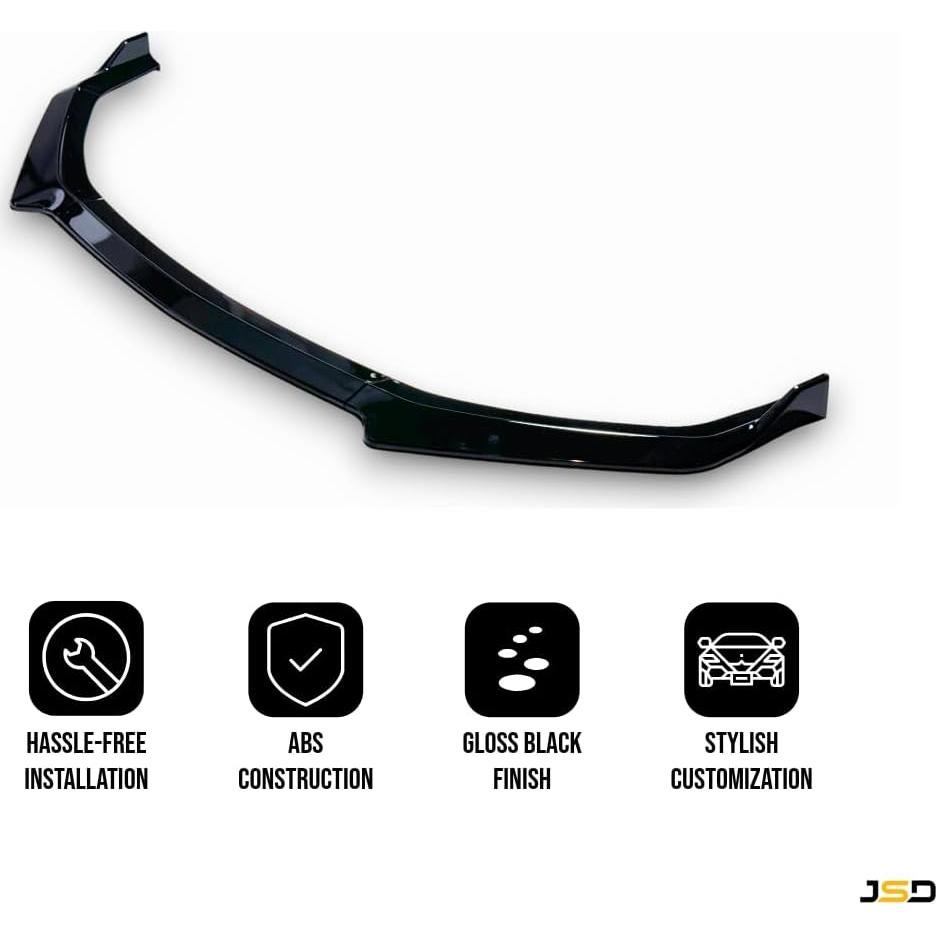 Spoiler Labio Frontal JSD para Mustang 2018-2023 Negro Brillante