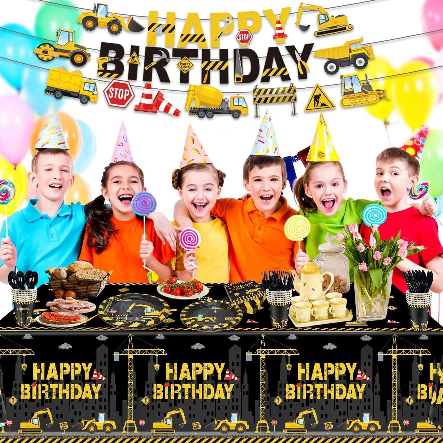 Set Fiesta Cumpleaños Construcción Oigco 172 Piezas 24 Invitados