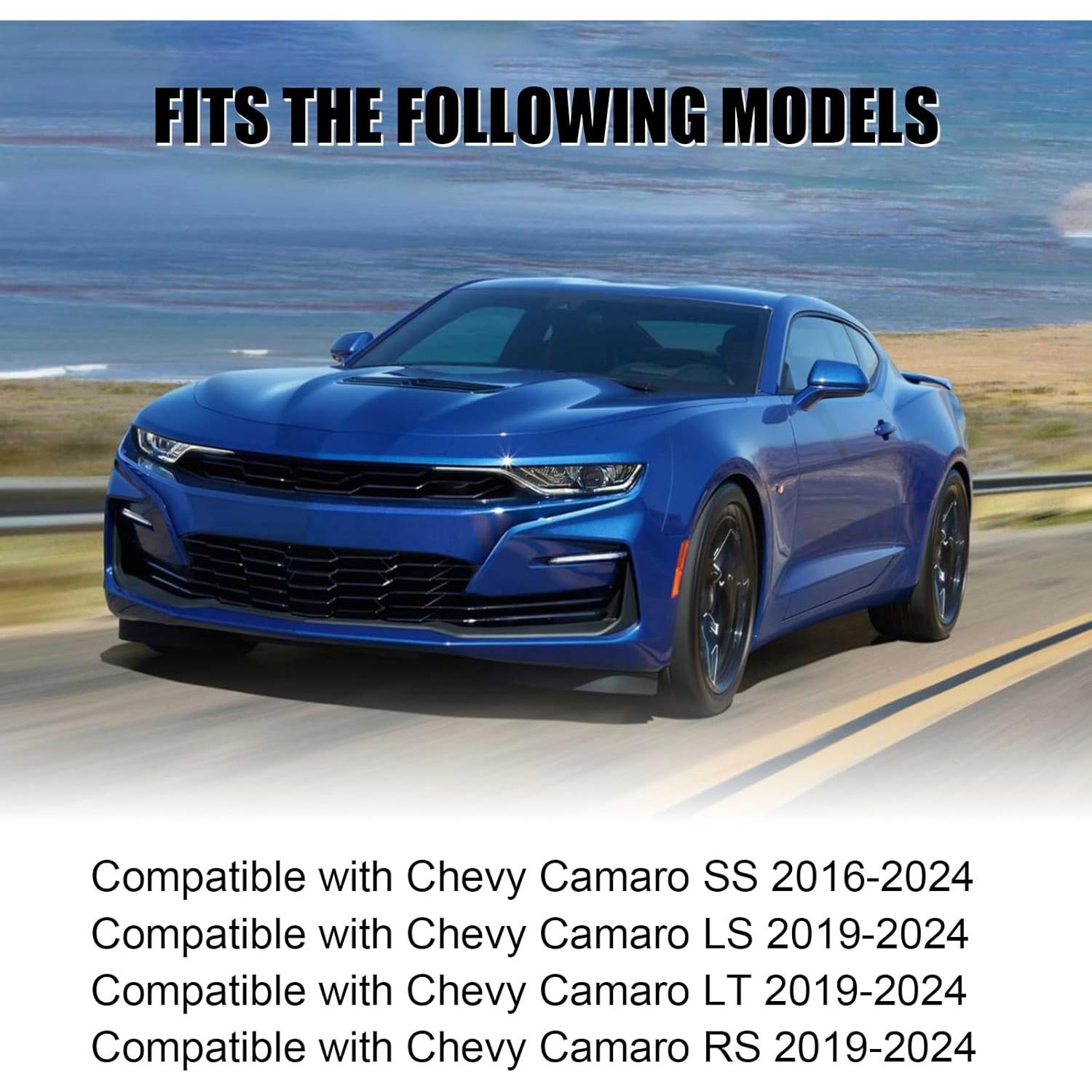 Labio de Parachoques Frontal Fancemot Negro Brillante para Chevy Camaro 2016-2024
