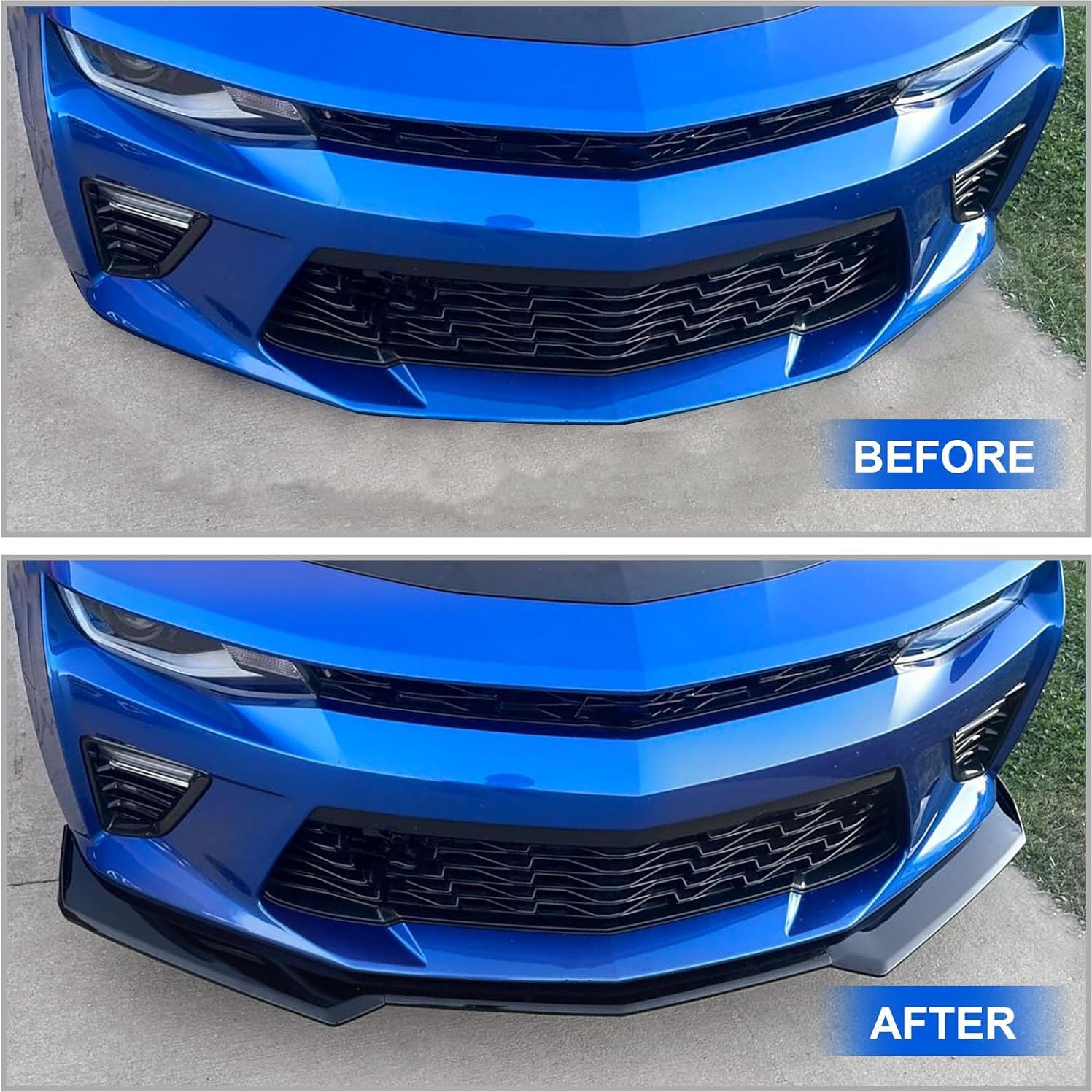 Labio de Parachoques Frontal Fancemot Negro Brillante para Chevy Camaro 2016-2024